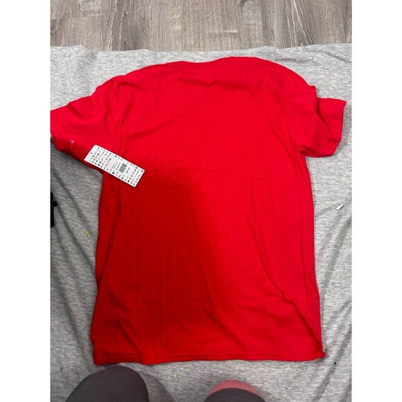 Majestic Boston Red Sox T Shirt Men's Size Large Solid Causal Crew Neck Red - Picture 7 of 9